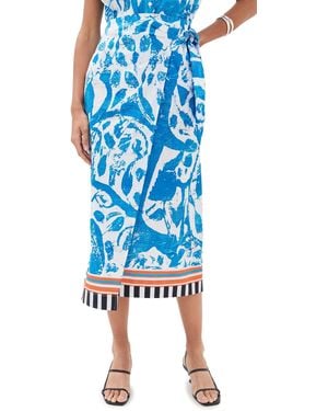 Stella Jean Midi Wrap Skirt - Blue