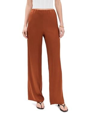 GOOD AMERICAN Satin Pull On Pants - Brown