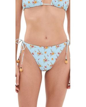 Sea Freya Embroidered Tied Bikini Bottoms - Blue