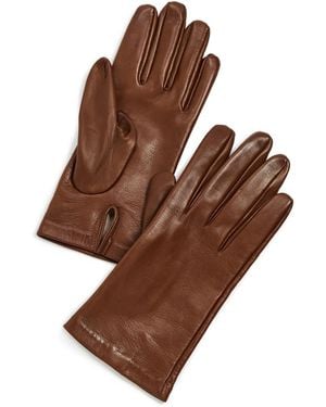 Carolina Amato Vent Palm Shorty Gloves - Brown