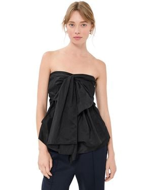 Tibi Italian Sporty Nylon Strapless Top - Black