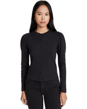 AMO Puff Sleeve Cardigan - Black