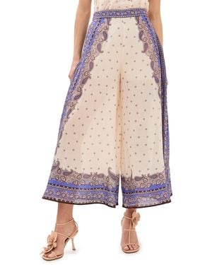 Zimmermann Maxine Wide Leg Printed Pants - Purple