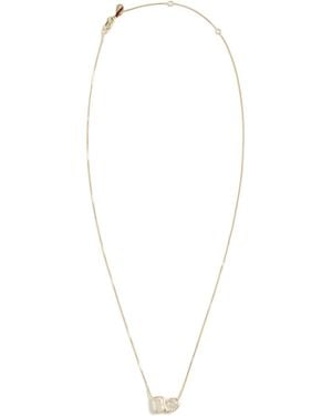 Shashi Bezel Pear Cushion Necklace - White