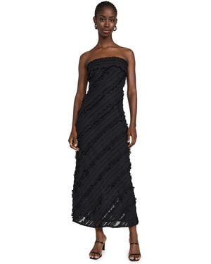 Endless Rose Strapless Ruffled Maxi Dress - Black