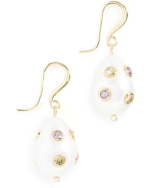 Luv Aj The Dotted Theodora Pearl Hook Earrings - White