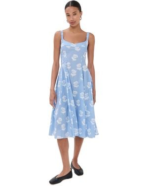 Marni Poplin Flared Dress - Blue