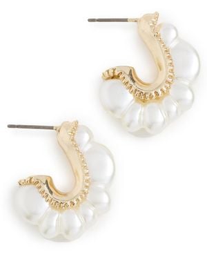 Argento Vivo Tt Irregular Pearl Bubble Hoops - White
