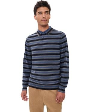 Paul Smith Long Sleeve Polo Sweater - Blue