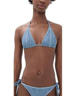 Rag & Bone Miramar Triangle String Bikini Top - Blue