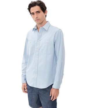 NN07 Colby Cotton Utility Shirt - Blue