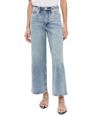 Rag & Bone Andi High Rise Ankle Wide Leg Jeans - Blue