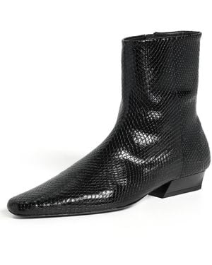 STAUD Wally Flat Ankle Boots - Black