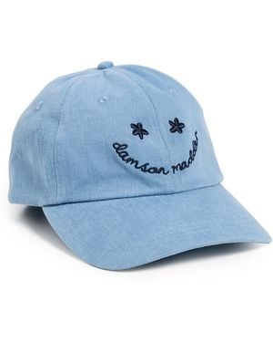 Damson Madder Washed Smiley Cap - Blue