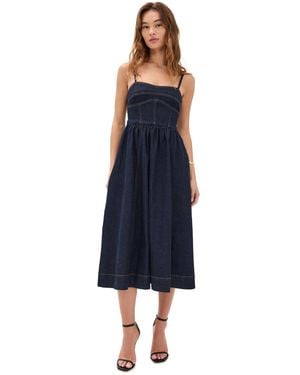Susana Monaco Denim Corset Midi Dress 33 - Blue