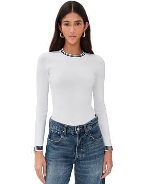 Le Bos Ringer Long Sleeve Bodysuit - White