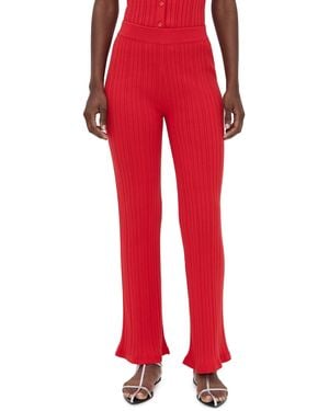 Le Bos Ribbed Flare Pants - Red