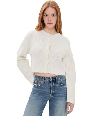 GOOD AMERICAN The Shrunken Cable Cardigan - Blue