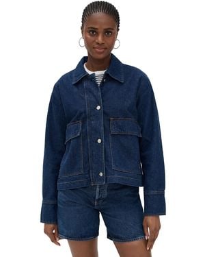 Reformation Oakley Cropped Denim Jacket - Blue
