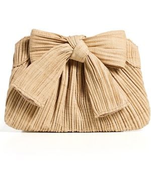 Loeffler Randall Rayne Pleated Bow Clutch - Natural