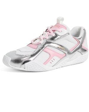 Versace Laminated Lamb Leather Sneakers - Black