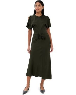 Victoria Beckham Gathered Waist Midi Dress - Black