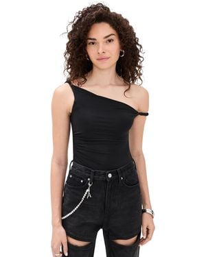Alice + Olivia Bianca Twist Off Shoulder Bodysuit - Black