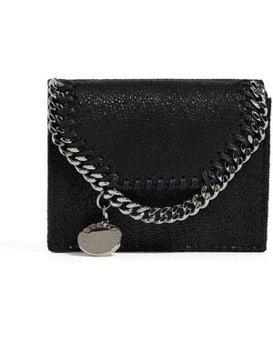 Stella McCartney Falabella Faux Shaggy Deer Trifold Wallet - Black