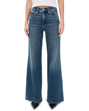 GOOD AMERICAN Soft Tech Good Waist Palazzo Jeans - Blue