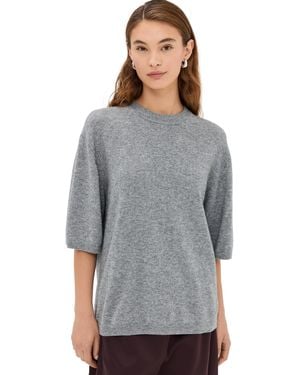 Tibi Washable Cashmere Oversized Easy Tee - Gray