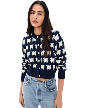 Rowing Blazers Cotton Cropped Sheep Cardigan - Black