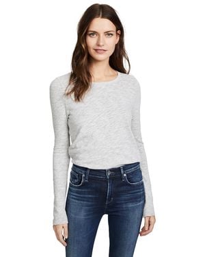 ATM Long Sleeve Destroyed Wash Tee - White