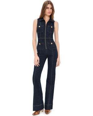Alice + Olivia Rachel Sleeveless Denim Jumpsuit - Blue