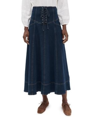 Moon River Midi Skirt - Blue