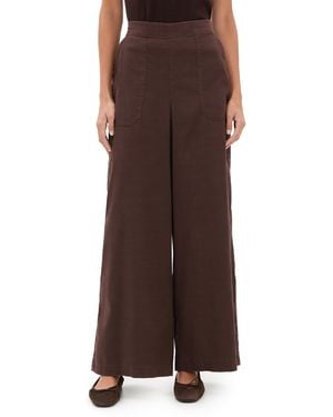 Splendid Angie Texture Slubbed Pants - Brown