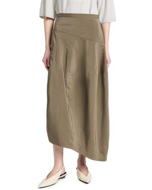 Tibi Nylon Asymmetrical Balloon Skirt - Green