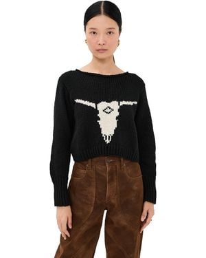 Alix Of Bohemia Leigh Cow Skull Sweater - Black
