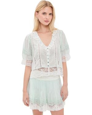 LoveShackFancy Maurelle Top - White