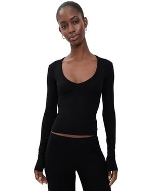 ÉTERNE Ribbed Tee - Black
