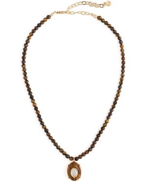 Ettika Modern Beaded Pendant Necklace Tiger's Eye - Multicolor