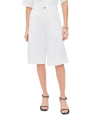 DL1961 Dl Aura Hepburn High Rise Pleated Denim Shorts - White
