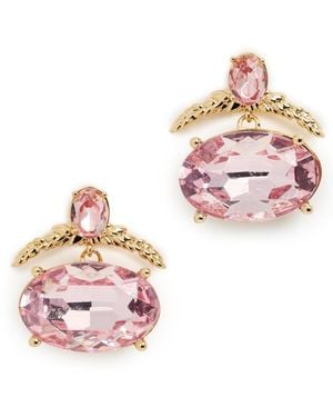 Lele Sadoughi Giltwood Drop Crystal Earrings - Pink