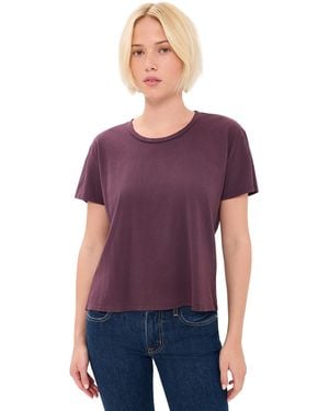 PERFECTWHITETEE Short Sleeve Boxy Crew Tee - Purple