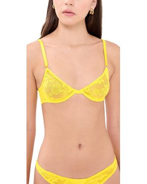 Fleur du Mal Le Stretch Lace Demi Bra - Yellow