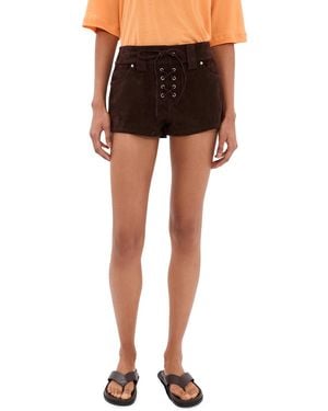 STAUD Geo Suede Shorts - Black