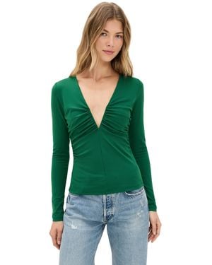 Susana Monaco V Wire Centre Gathered Top 5 - Green