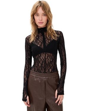 MSGM Lace Thong Bodysuit - Black