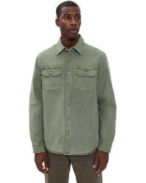 Faherty Sunwashed Cpo Shirt Jacket - Green