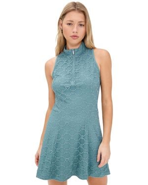 Greyson Wolf Links Lace Sleeveless Hera Dress - Blue