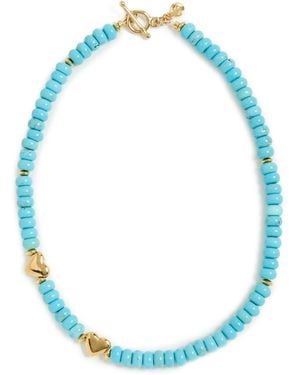 Mayamar 24K Beaded Heart Necklace - Blue